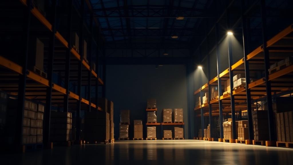 Warehouse of collateral goods under low light